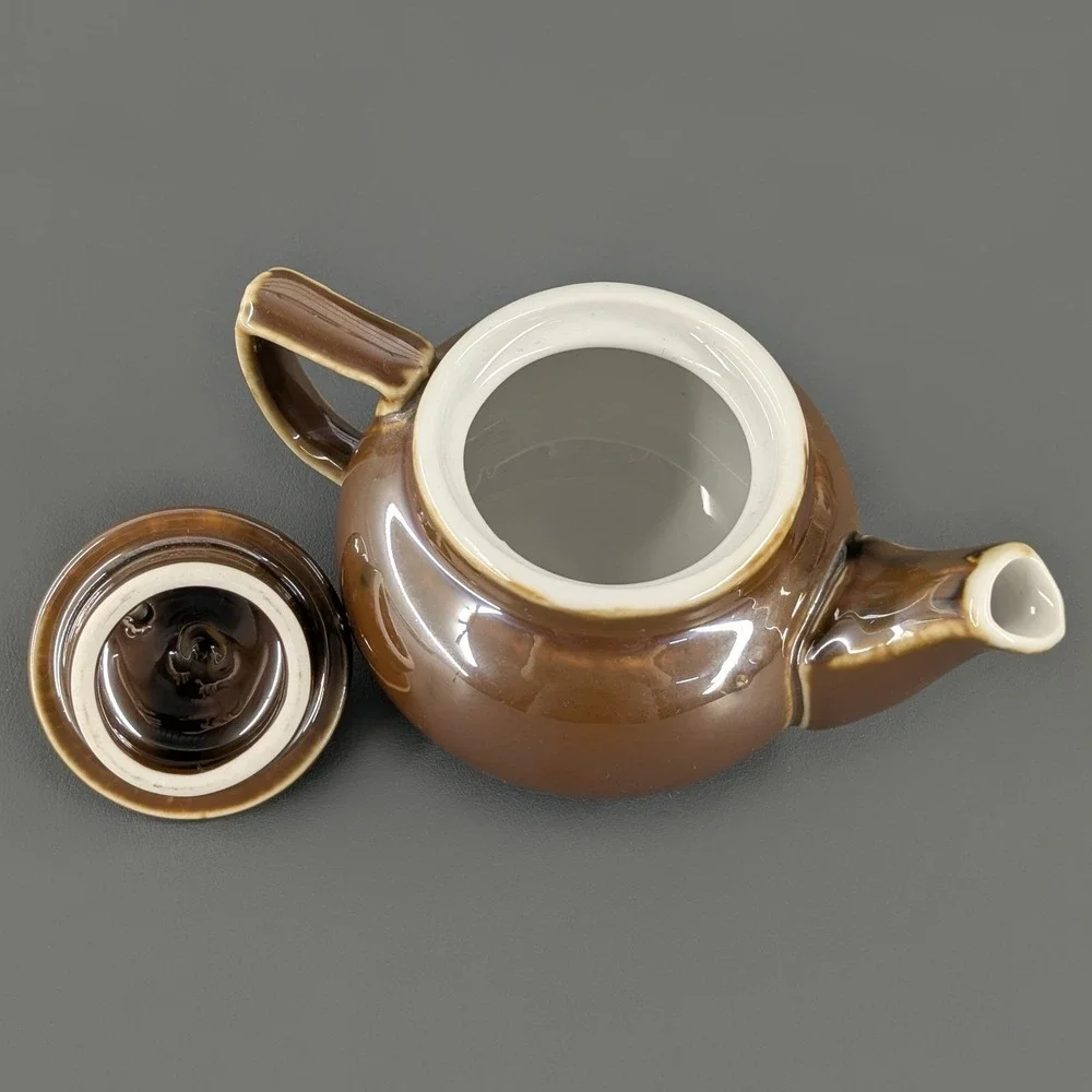 Fraunfelter China Brown Glazed Ceramic Teapot with Lid Model 300 Vintage